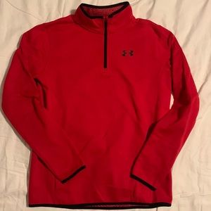 Under Armor Red 3/4 zip sweat shirt size youth XL